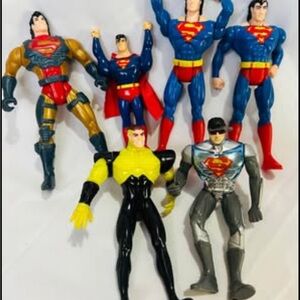Vintage DC Comics Superman Action Figure Set - Assorted Blue, Red, Yellow